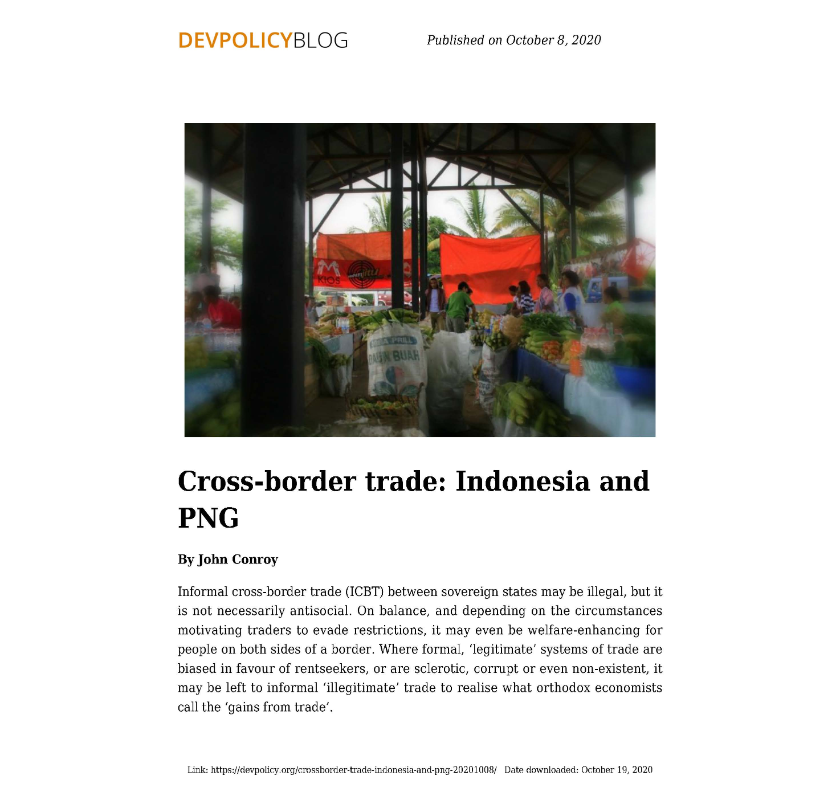 Cross Border Trade Indonesia And Png